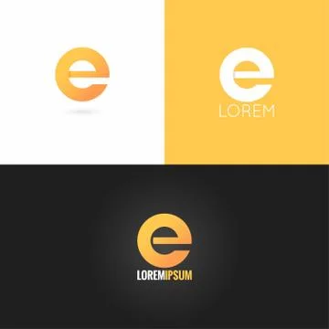 Letter E logo design icon set background Illustrazione stock