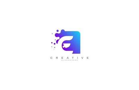 Letter E Logo Design Vector with Abstract Square Shape Dots Stock Illustration