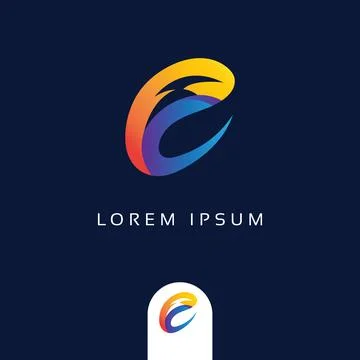 Letter E logo, - e icon template elements Technology and digital abstract Illustrazione stock