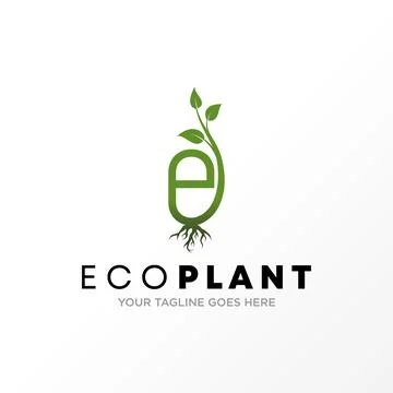 Letter E logo free vector. Plant abstract design concept. Stock Illustration