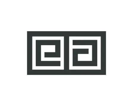 Letter E A logo line design abstract Stock Illustration