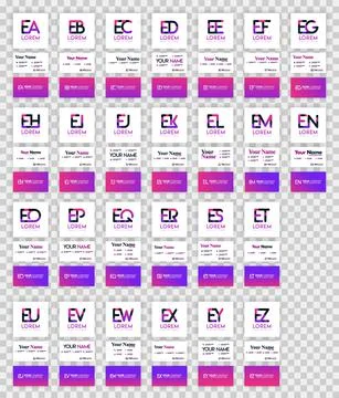 Letter E logo pack with implementation to business card. Vector illustration  Stock Illustration