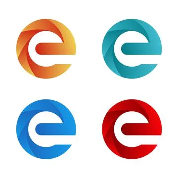 Letter E Logo Set Illustrazione stock