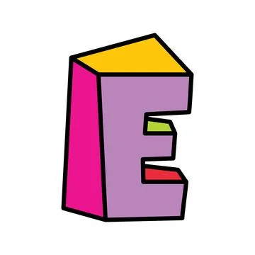 Letter E logo vector colorful playful isolated on white background Stock Illustration