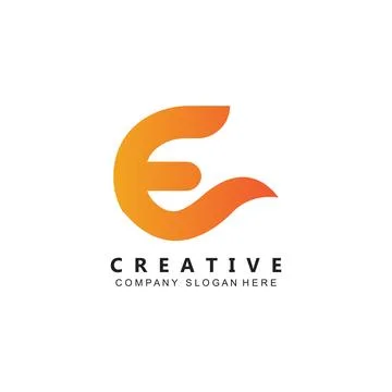 Letter E logo vector with gradient color, icon concept Stock Illustration
