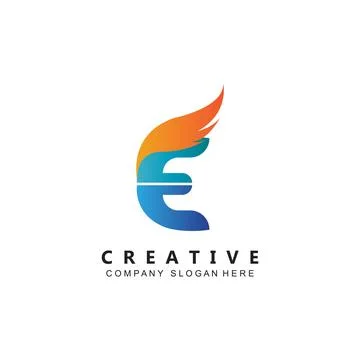 Letter E logo vector with gradient color, icon concept 스톡 일러스트