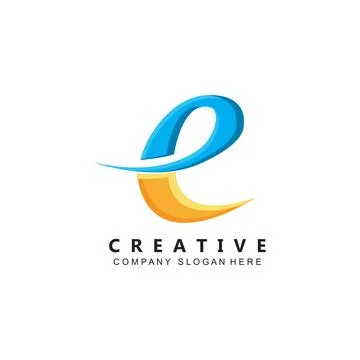 Letter E logo vector with gradient color, icon concept Stock Illustration