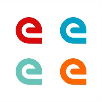Letter E logo vector icon design template elements Illustrazione stock