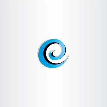 Letter e logo water wave spiral icon Illustrazione stock