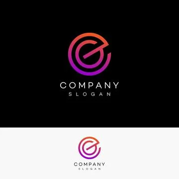 Letter E logo a to z text alphabet typography round circle futuristic 스톡 일러스트