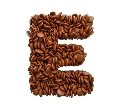 Letter E made of chocolate Coated Beans Chocolate Candies Alphabet Word E 3.. Stock Photos