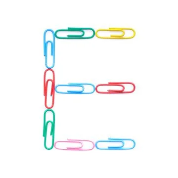 Letter e made with clips Stock Photos