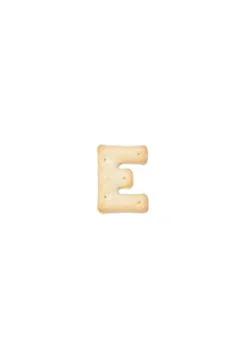 Letter E made of cracker cookie Stock Photos