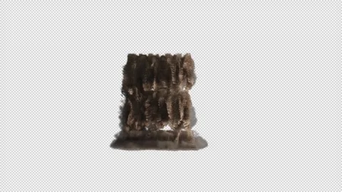 Letter E is made from sand breaks and fall creating dust Stock Footage 289727360