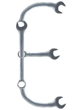 Letter E made of spanners Stock Photos