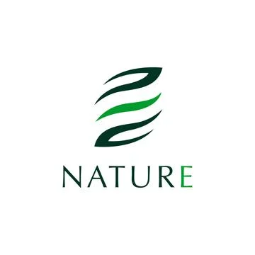 Letter E Nature Logo Design Template Stock Illustration