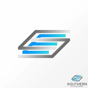 Letter E or CEC 3D cut font flip italic related to initial monogram typography Stock Illustration