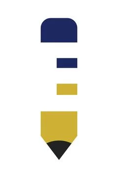 Letter E with pencil logo icon design template elements Stock Illustration
