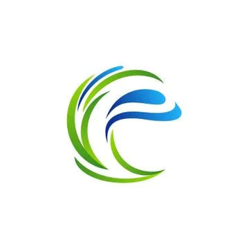 Letter e plants ecology logo water drop and natural grass leaves symbol icon Stock Illustration