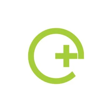 Letter e plus medical logo vector Illustrazione stock