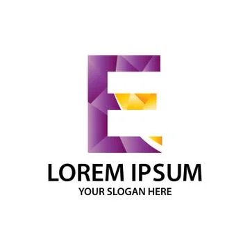 Letter E with polygonal style Stock Illustration