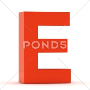 The Letter E - Red Plastic Stock Illustration