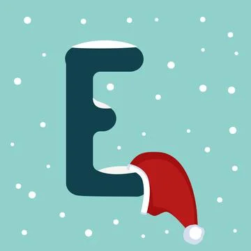 Letter E with Santa hat Stock-Illustration
