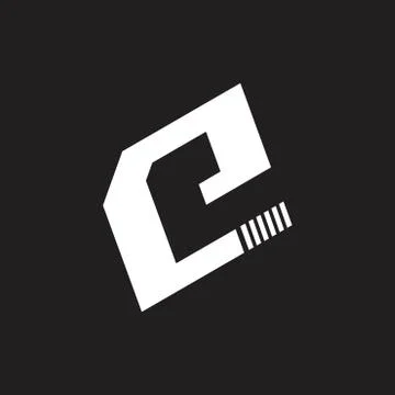 Letter e simple geometric square logo Stock Illustration