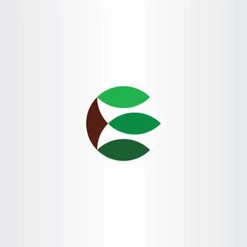Letter e simple leaves plant ecology logo vector icon Stock Illustration