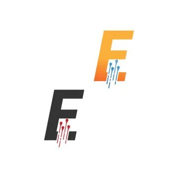 Letter E  simple  tech logo with circuit lines style icon Stock Illustration
