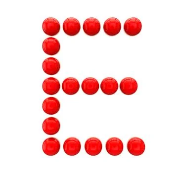 Letter "E" from spheres Stock Illustration