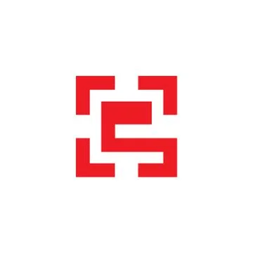 Letter e square negative space logo Stock Illustration
