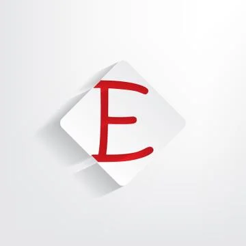 Letter e as a sticker 스톡 일러스트