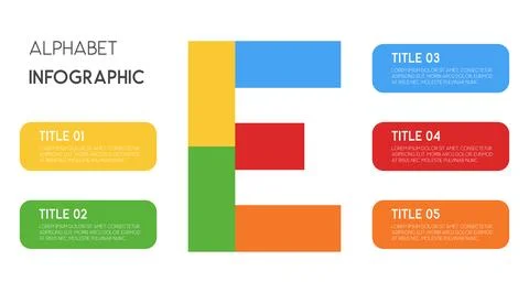 Letter E vector alphabet and other elements for infographics イラスト素材
