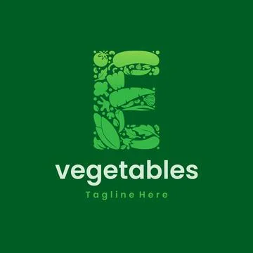 Letter E Vegetables Logo Vector Stock Illustration