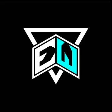 The letter E W monogram is perfect for game initials, greeting cards, logos,  Illustrazione stock