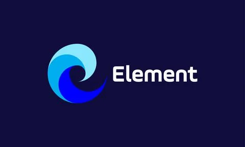 Letter E wave logotype alphabet concept minimalist design typography fresh .. Stock Illustration