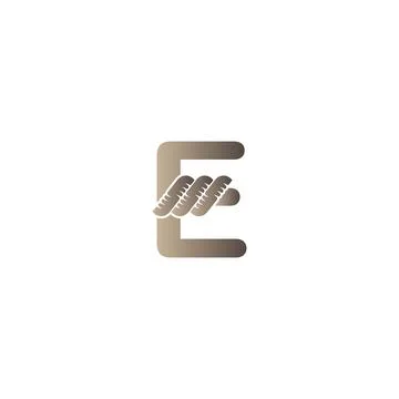 Letter E wrapped in rope icon logo design illustration Stock Illustration