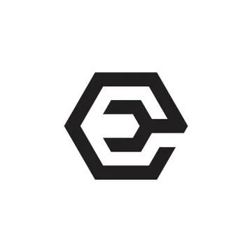 Letter e wrench hexagon logo vector Stock Illustration