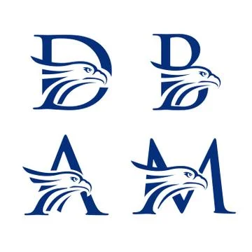 Letter with Eagle Head Logo Stock Illustration