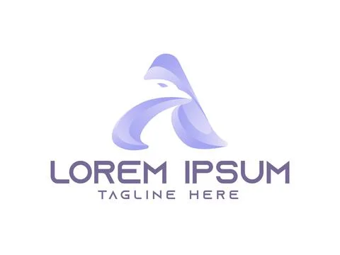 Letter A eagle logo design template Stock Illustration