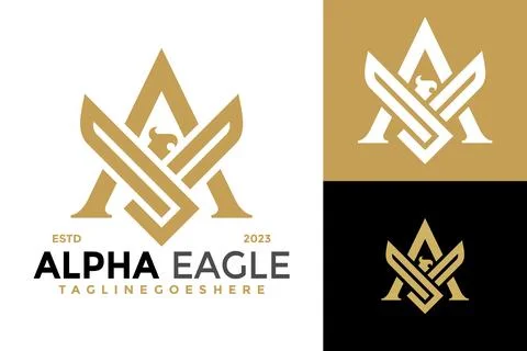 Letter A Eagle Phoenix logo design vector symbol icon illustration Illustration