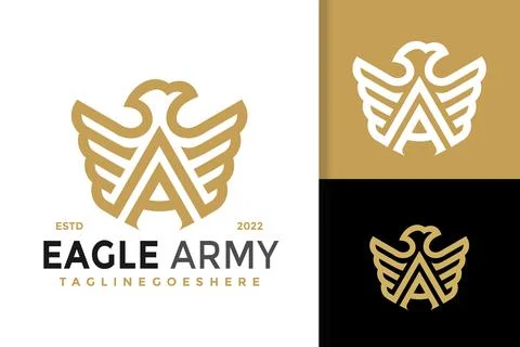 A Letter Eagle Wing Logo Design, brand identity logos vector, modern logo, Lo Stock Illustration