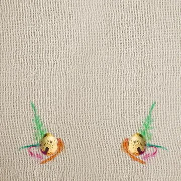 Letter, easter eggs with feathers . 写真素材