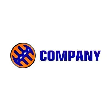 Letter EB Alphabetic Logo Design Template, Blue, Orange Ellipse, Rounded Lo.. 스톡 일러스트