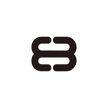 Letter eb linked curves loop motion simple logo vector Stock Illustration