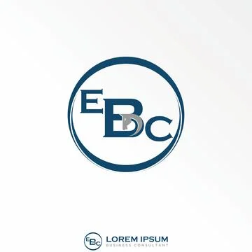 Letter EBC font in cutting circle with horse inside word B graphic design Illustrazione stock