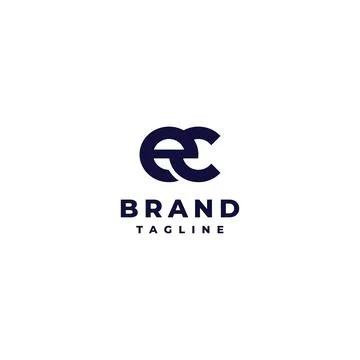 Letter ec logo design Stock Illustration