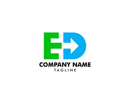 Letter ED with Arrow Logo Vector Stock Illustration
