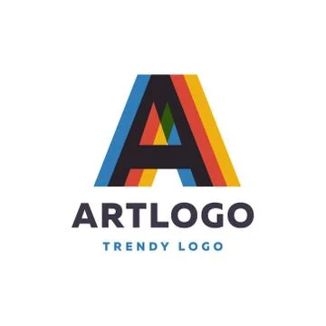 Letter A effect doubling the calculation color overlay with style film Stock Illustration